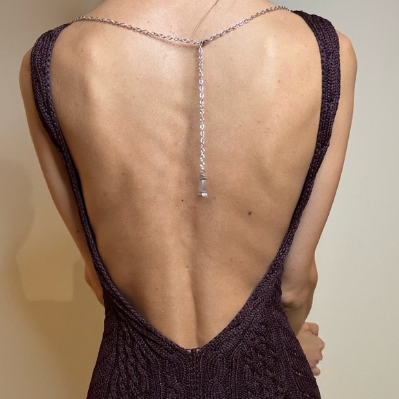 Handmade backless silk crochet dress - Picture 7 of 12